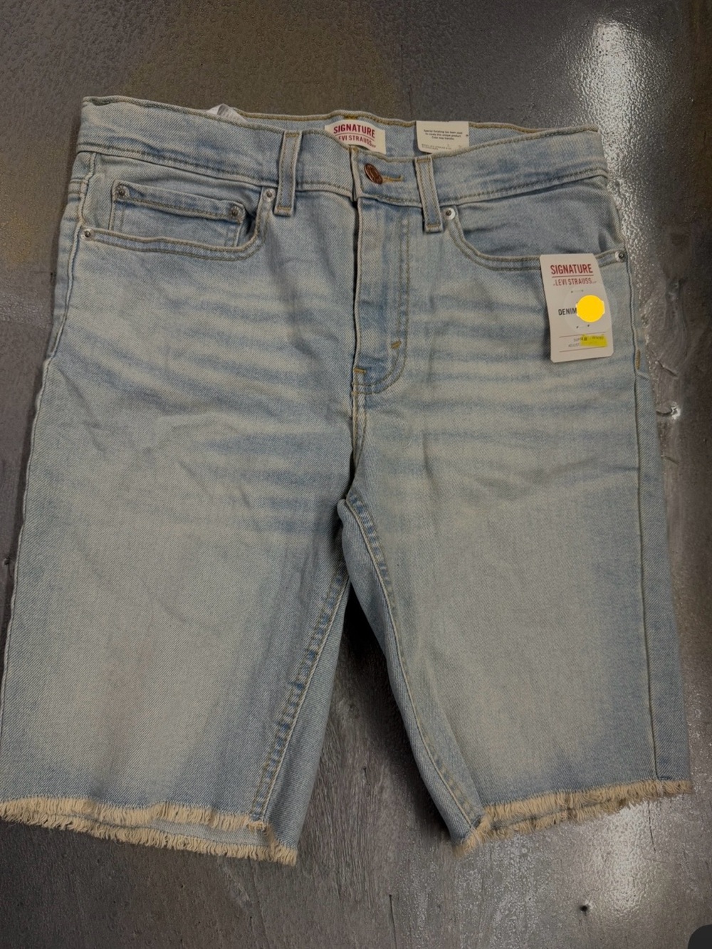 Boys Levi Light Wash Denim Shorts - Raw Hem
